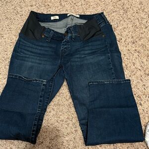 Madewell Dark Blue Stovepipe Maternity Jeans